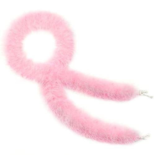 SOGUGOM Pink Marabou Feather Boa - 22g 2 Yards Boas for Party Bulk Wedding Halloween Home Holiday Decoration(Light Pink)