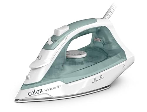 Virtuo 30 Ferro da stiro a vapore 2000 W effetto pressatura 120 suola in ceramica serbatoio 240 ml per lunga sessione stiratura FV2C42C0