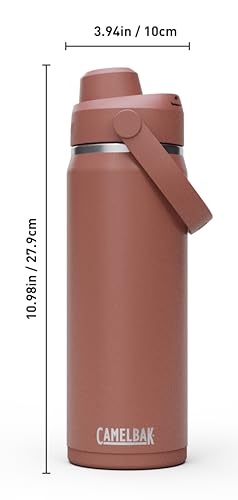 Image of CamelBak Thrive Chug Insulated Stainless Steel Water Bottle, Cold Retention with High Flow Lid for Everyday Hydration and Active Use, 20oz, Sierra Red