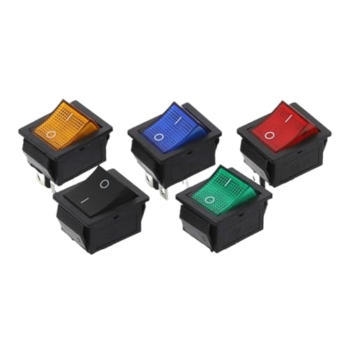 Interrupteur 2 positions KCD4 15A 250VAC autobloquant lumineux à encastrer 32x25mm