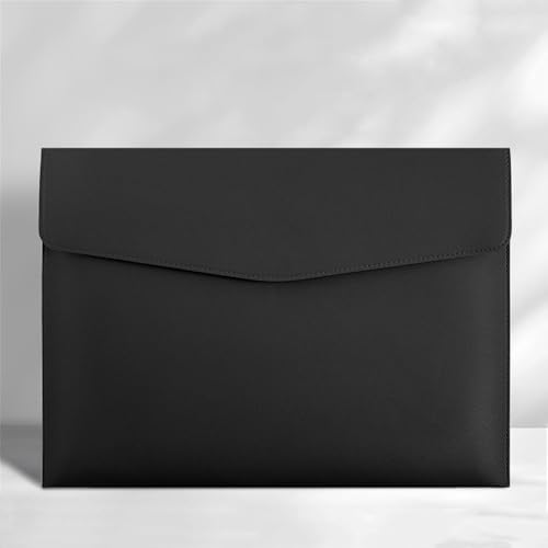 ドキュメントファイル puレザー A4 ビジネス オフィス フォルダー 4個 レザー ファイル ポーチ 防水 資料 収納 ビジネス(Black)