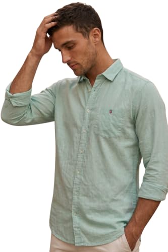 Image of Louis Philippe Men's Cotton Slim Fit Over Dyed Color Depth Comfortable and Durable Soft Handfeel Full Sleeve Solid Casual Shirt
