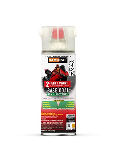 SAMURAI 2-Part Non-Isocyanate (NISO) Superbike Base Coat Spray Paint (BLACK, Pack of 1 Can)
