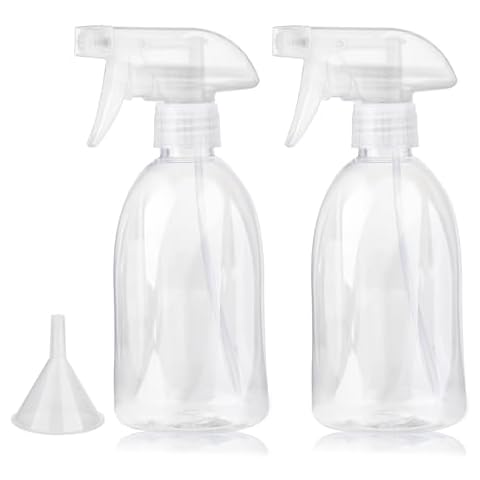 Bynccea Empty Clear Plastic Spray Bottles 13.5oz/400ml Adjustable Nozzle Mist/Stream Water Spray Bottle Heavy Duty Spraying Bottles Plant Mister Spray Bottle for Cleaning Solutions, Plants, Hair Cover