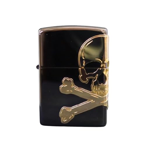 Encendedor Zippo con diseño de calavera negro miniatura 1