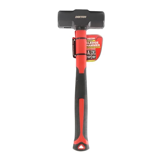 Dekton 2kg Fibreglass Mid Size Sledge Hammer-Heavy Duty Construction| Durable Fibreglass Handle| Ideal for Demolition & Impact Tasks| Balanced Design for Controlled Strikes| Ergonomic Grip for Comfort