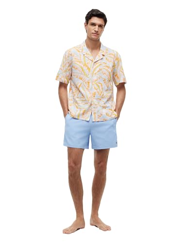 Image of Tommy Hilfiger Men's Lightweight Short Sleeve Cotton Beach Print Shirt with Pocket, Men's Casual Button Down Summer Shirts
