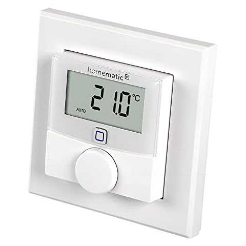 Homematic IP Smart Home Wandthermostat mit Luftfeuchtigkeitssensor, digitales Thermostat Heizkörper/Fußbodenheizung mit App, Alexa, Google Assistant, Temperaturmessung, Energie sparen, 156669A0 Cover
