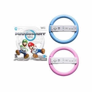 Mario Kart for Nintendo Wii and 2 Extra Wheels- Blue & Pink