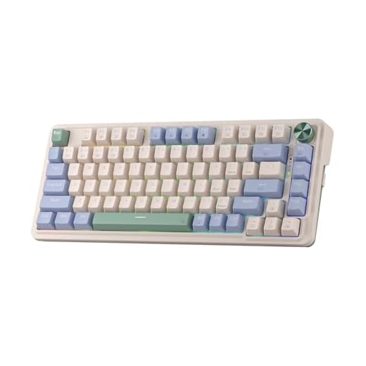 Redragon K673 PRO 75% Wireless Gasket RGB Gaming Keyboard, 3-Modes 81 Keys Compact Mechanical Keyboard Hot-Swap Socket, Dedicated Knob Control and Sound Absorbing Pads, Linear Red Switch