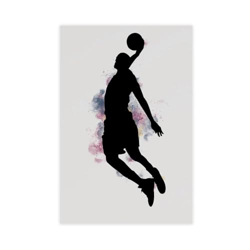 Poster sur toile basket-ball 40x61 cm pour la décoration murale du salon