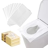 50PCS Toilet Seat Covers Disposable Flushable Travel Essentials for Public Restrooms, Airplane, Camping Convenient Paper Covers for Men Women
