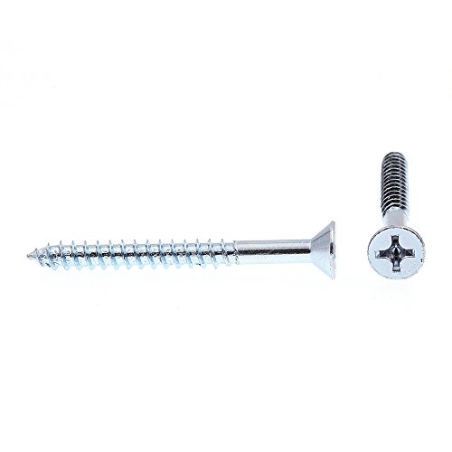 Tornillos para madera PRIME-LINE 9036610, cabeza plana, Phillips, #14 x 2.5 pulg., recubiertos de zinc (paquete de 100) miniatura 2