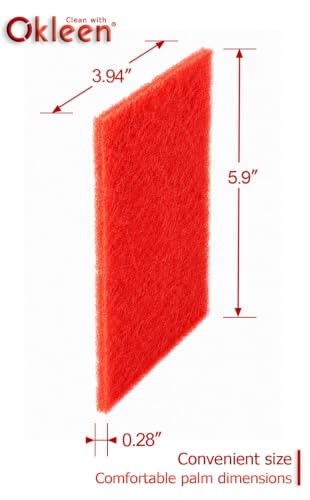Image of Scour Pads. Made in Europe. 12 Pack, Red, 4 x 6 Inch Odorless General Purposes Scouring Scrubbers for Cleaning Dishes, Cutlery & Kitchen Stuff, Garage & Garden Tools, Grills & Outdoor Things