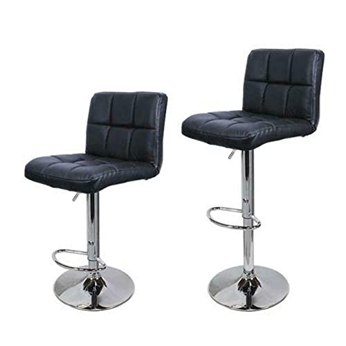 Set Of 2 Modern Bar Stools Leather Swivel Dinning Chair Pair Barstools Peni Gifts For Men Gifts For Women Gifts For Dad For Women Mens Gifts, Black #TOP3