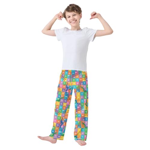 Boys' Pants Snake Ladder Board Game Long Bottoms Jogger Pants Elastic Waist Trousers with Pockets S-XL2