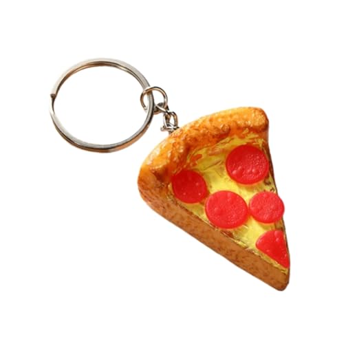 JENMAVJI Imitation Food Keychain Fried Chicken Leg Nuggets Hamburger Shrimp Pizza Hot dog Key Chain Key Ring Jewelry Handbag Car-Pizza