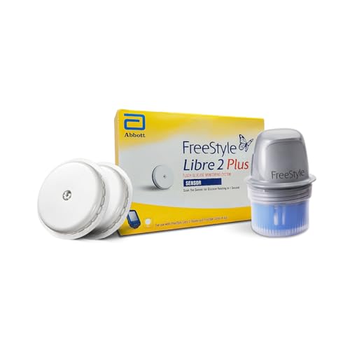 Image of Abbott | FreeStyle Libre 2 Plus Sensor | Get Continuous Glucose Monitoring for Type 1 & Type 2 Diabetes | No Finger Pricks or Scans Needed | Track Glucose Levels Anytime, Anywhere with Automatic Updates Every Minute on Your Phone | Each Sensor Lasts for Up to 15 Days | Pack of 2