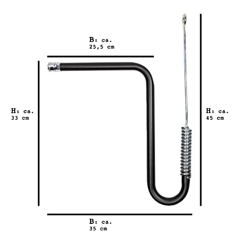 DRULINE Fahrrad Hundeleine - Fahrrad Abstandhalter - Fahrradhalter - Stahl Silber/schwarz/Nylon - ca. 125 cm - Schnellbefestigungsmechanismus - inkl. Befestigungsmaterial
