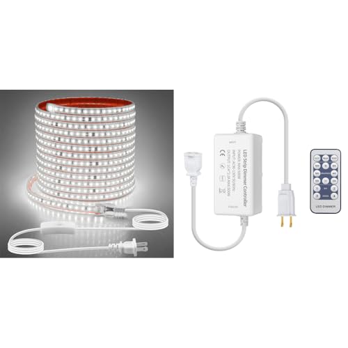 Tira LED 20ft 120V Blanco Frío IP67 con Control Remoto miniatura 1