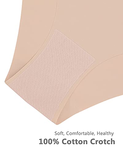 SHARICCA Women Seamless Cheeky Bikini No Show Panties Ladies Invisible Breathable Briefs Soft Stretch Underwear Multi Pack4