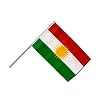 Flaggenfritze Kurdistan Stadium Flag 60 x 90 cm Large Stick Flag for Sports Events Parades and Decoration