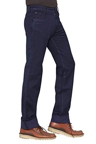 Image of Mens Super Stretchable Relax Fit Silky Fabric Jeans- Navy Blue