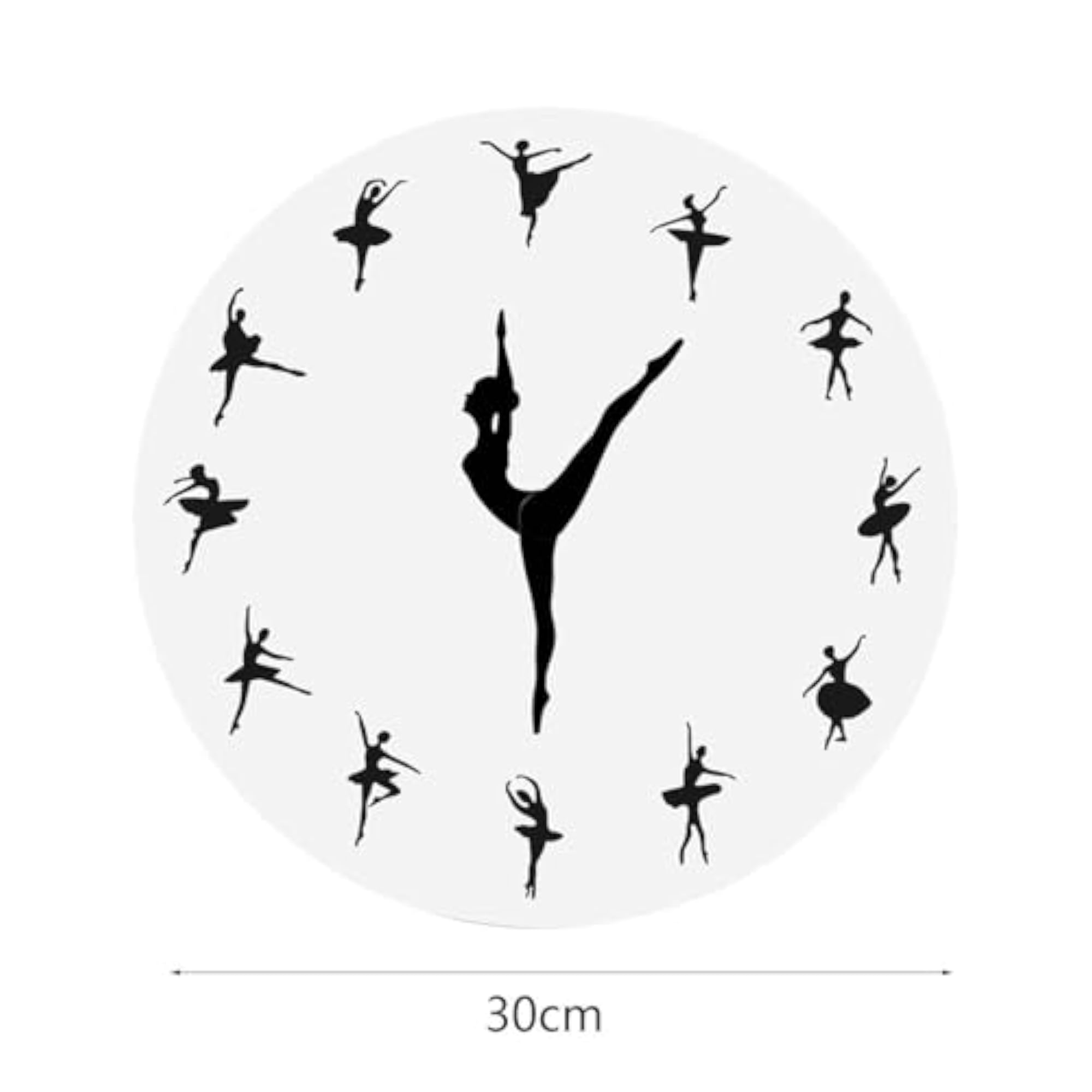 Ballet Dancing Girl Silent Mute Wall Clock for Home