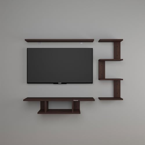 Image of Odestar Scott Engineered Wood TV Entertainment Unit Set Top Box Stand, Mounted TV Unit - Ideal for Upto Size 32 & 43 inch (Black & White)