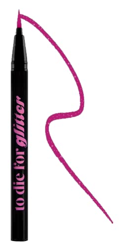 KRASH KOSMETICS Eyeliner Líquido Rosa To Die For Glitter FLIP PHONE - Formula Waterproof 24h Larga Duración-Delineador Ojos Colores Purpurina -Aplicador de Fieltro Punta fina - Vegano y Cruelty Free