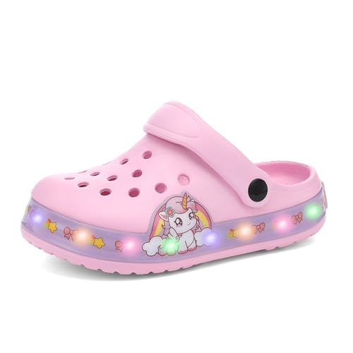 Bambini LED Zoccoli Ragazzi Pantofole Ragazze Carino Scarpe da Giardino Traspirante Leggero Sandali Scarpe da Bagno Antiscivolo EU 24-35