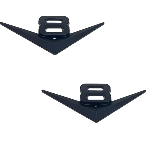Image of 2PC V8 Emblem Decal Car Engine Letters Plating Badge 3D Metal Style Fit for V8 Engine Car Trunk Black