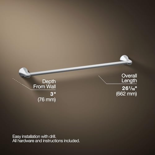 Kohler K-21953 Tempered 24" Towel Bar - Polished Chrome