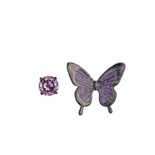 Boucles d'oreilles papillon bleu violet asymétriques cadeau idéal femme