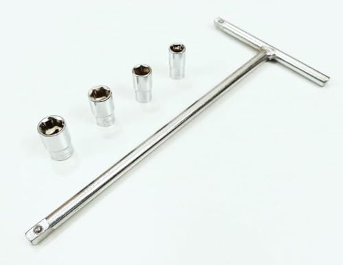 Image of 1 /4 inch Square Drive T-Handle with 8, 9, 10, 11mm Multipurpose, Home and Professional use Socket Set (Combo 23)