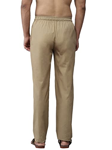 Image of See Designs Khaki Cotton Regular Fit Pyjamas N Elasticated Waistband