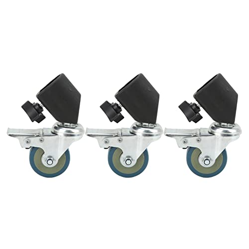 Image of 3pcs 22mm Swivel Caster Wheels Set, Light Stand Swivel Casters with Brake, Double Fixation Locking Caster Set for Photography Light Stands, Studio Photo Video Equipment wi