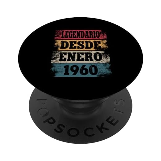 Legendario Desde Enero 1960 - Cumpleaños 65 Años PopSockets PopGrip Intercambiable