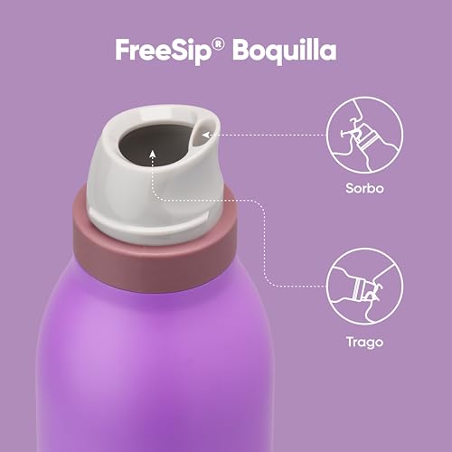 Image of Owala FreeSip Twist Insulated Stainless Steel Water Bottle with Straw for Sports and Travel, BPA-Free, 24-oz, Purple /Purple (California Grapevine)