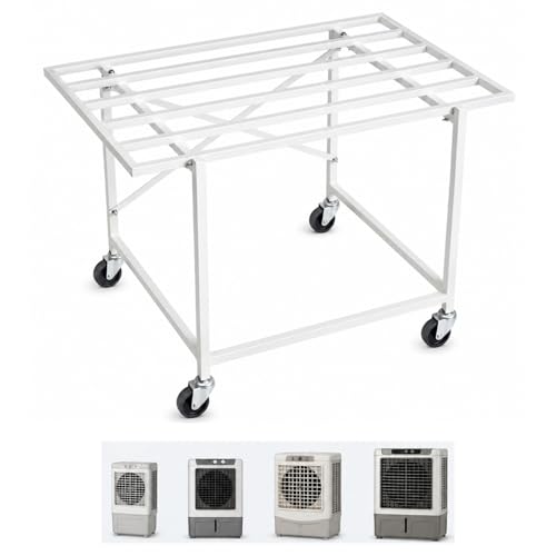 Image of ecofynd Heavy-Duty Metal Cooler Stand with 360 Rotating Wheels, Durable Rust-Resistant Frame, Easy Mobility, Ideal for Home, Office & Outdoor Use, Stable & Space-Saving Design (CLS001-WHT)