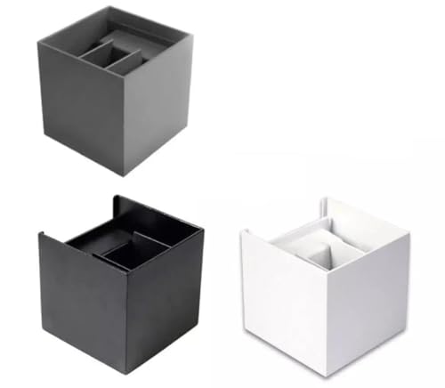 Teramo led Applique Cubo LED 12W IP65 Impermeabile Doppia Emissione Nero 4000K