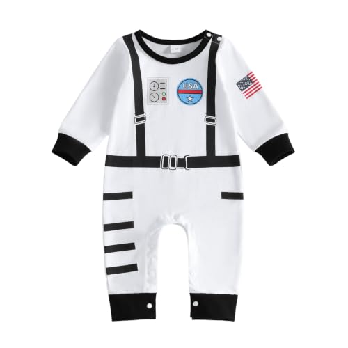 Ayalinggo Baby Boy Girl Astronaut Costume Space Suit Romper Halloween Outfit (Simple Romper, 0-3 Months)