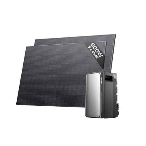 ECOFLOW Kit solaire de STREAM Ultra, batterie 1,92 kWh avec panneaux solaires rigides 400W*2, 4 entrées solaires MPPT 2800 W, ports CA doubles 2300 W, plug &...