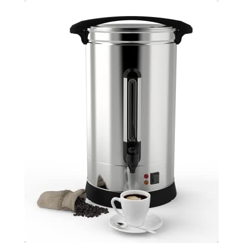 Garvee 110 Cup 16 L Commercial Coffee Urn,[304 Stainless Steel with Double Walls] [Quick Infusion] Large Coffee Maker, [Easy to Clean] Hot Beverage Di