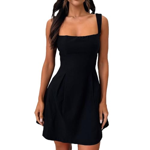 Kleider Damen Sommer Kurz Korsett Kleid Rückenfrei Sommerkleid Trägerkleid Elegant Strandkleid Frauen A Linie Mini Sommerkleider Damen Leicht Und...