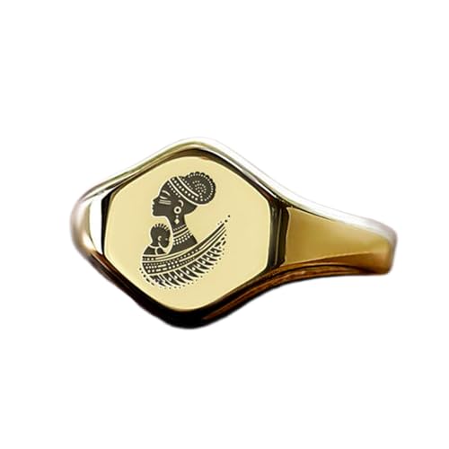 Bague maman africaine hexagonale : le cadeau idéal fait main
