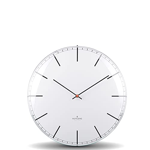 Huygens - Dome35 Index - White - Wall Clock - Silent Quartz Movement