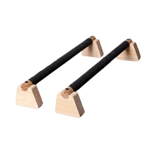 QSTDGVPW 2X Wood Push up Bar, Push up Stand, Push up Handles, Parallettes Bar for Floor Workout Exercise, 50CM
