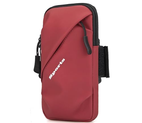 Universal Outdoor Running Arm Bag Waterproof Arm Band Phone Pouch for Men and Women (Red)