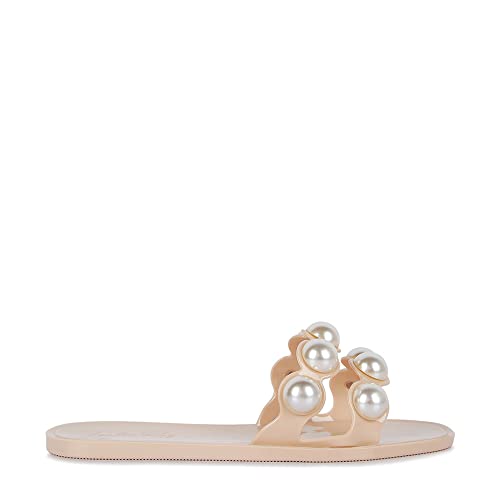 Pearla Faux Pearl Detail Jelly Flats